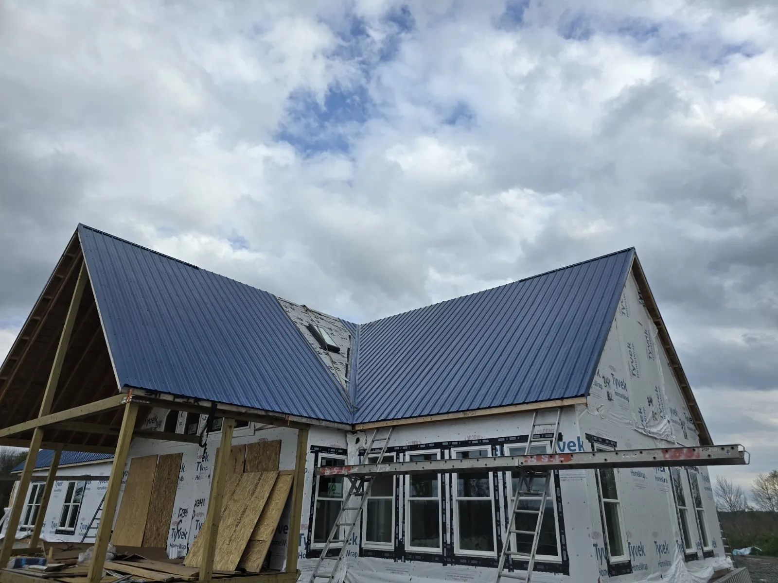 Metal roof before installation by Eagle Sky Solutions